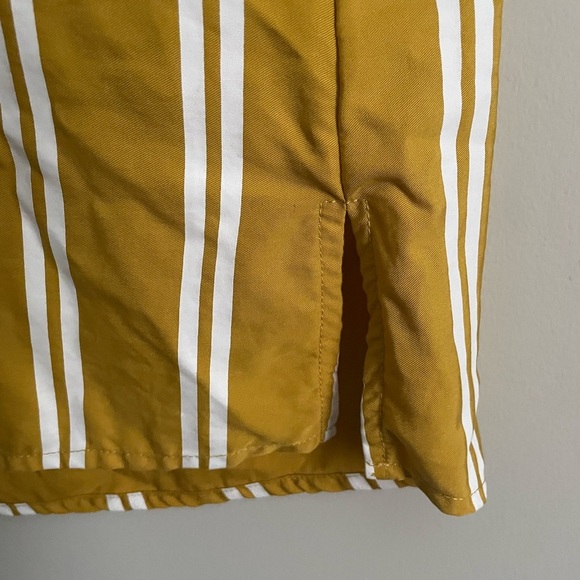 Anthropologie SANCIA Striped Mustard Flutter Sleeve Dress - Picture 9 of 12